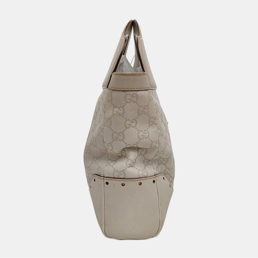 Gucci White Guccissima Punch Tote Bag