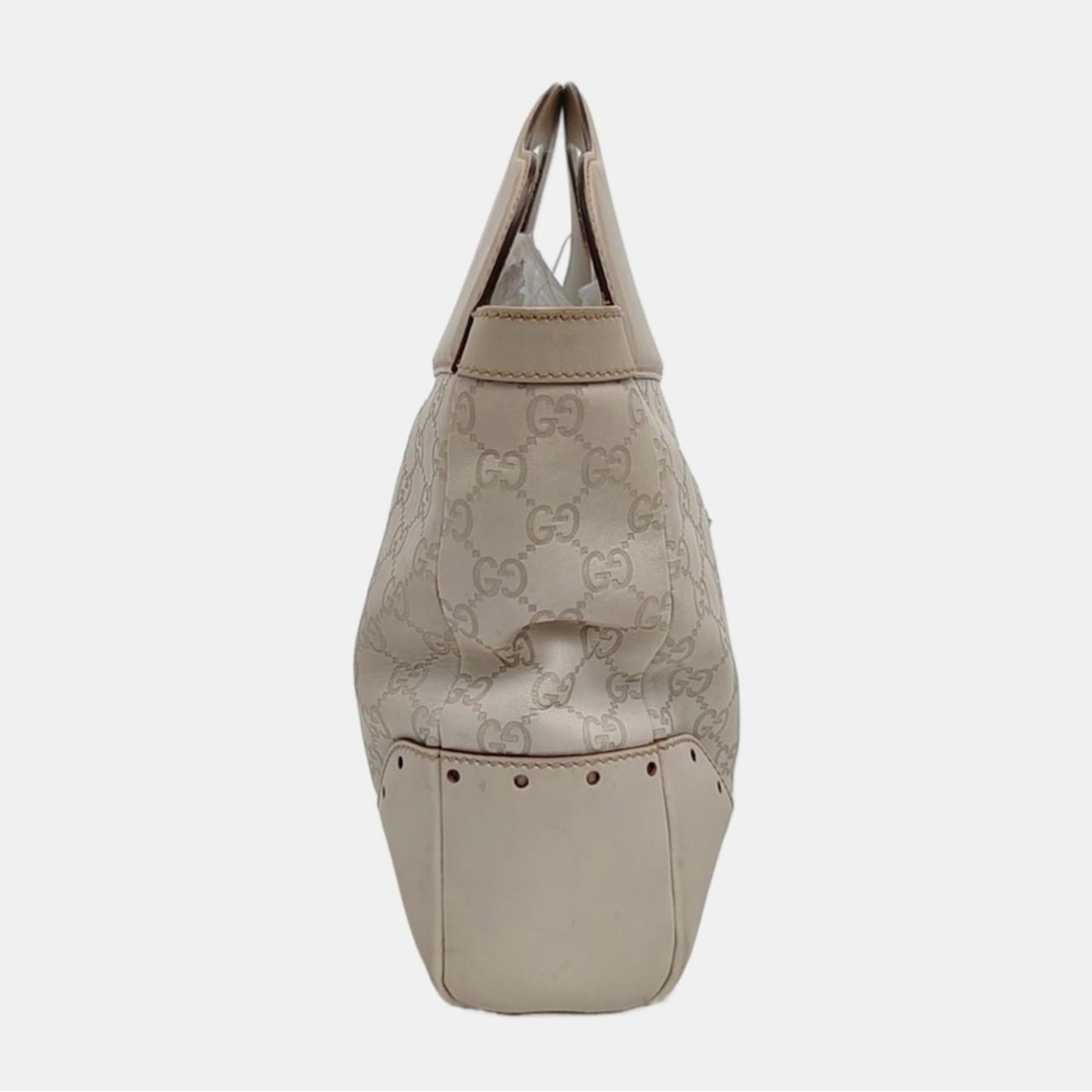 Gucci White Guccissima Punch Tote Bag
