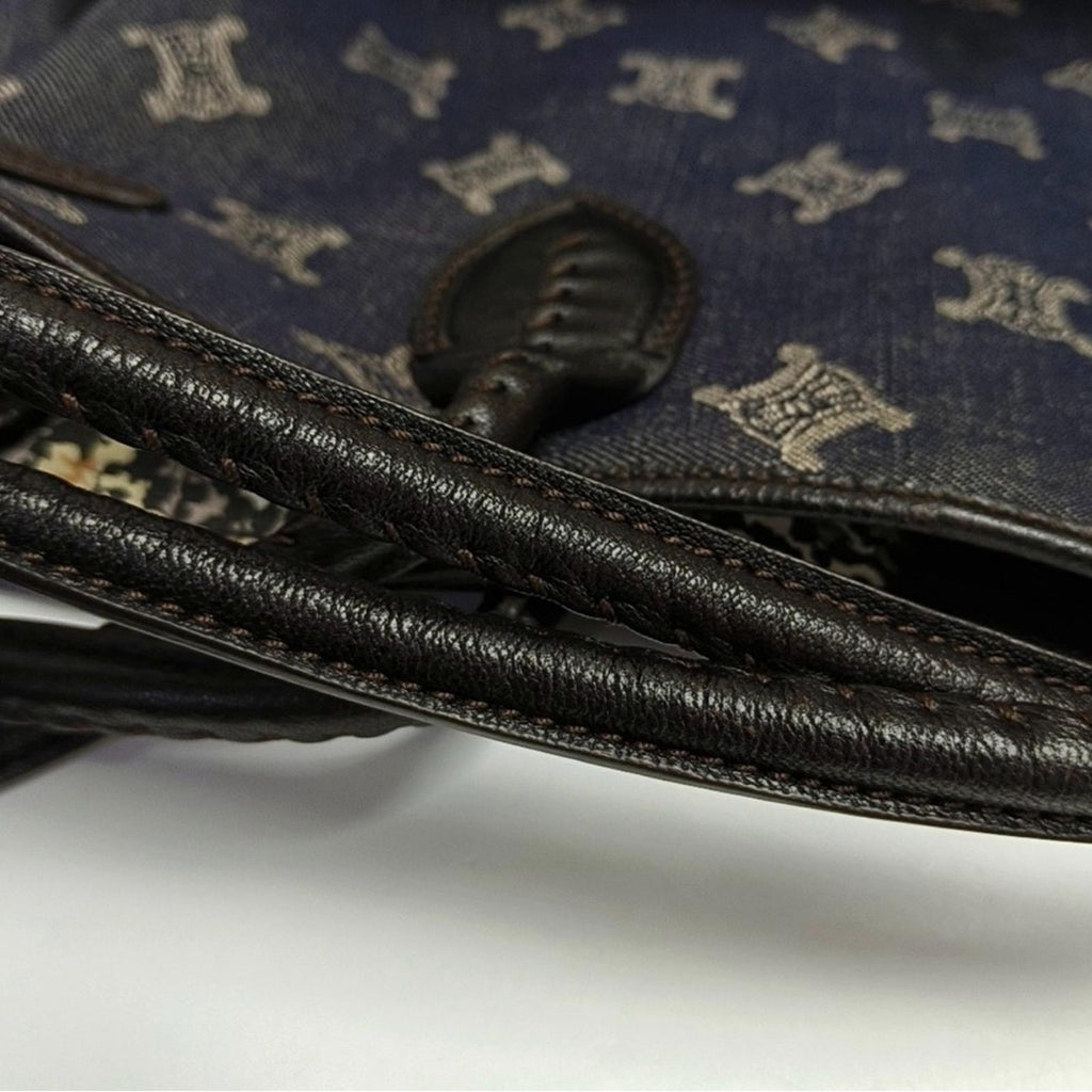 Céline Macadam Denim Tote Bag – Dark Navy