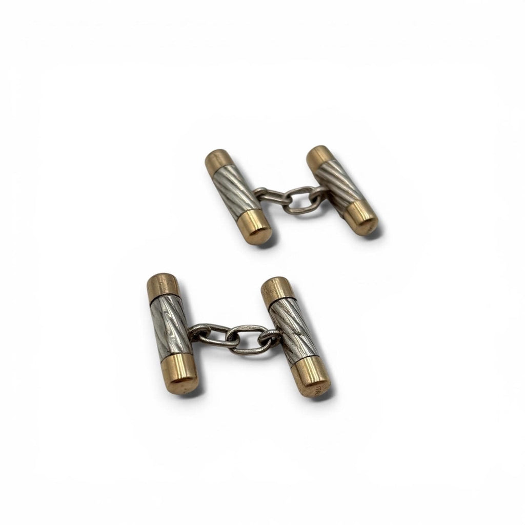 Tiffany Co. Vintage TwoTone Gold & Sterling Silver Cufflinks
