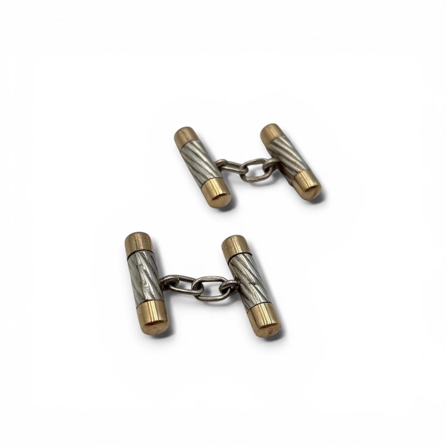 Tiffany Co. Vintage TwoTone Gold & Sterling Silver Cufflinks