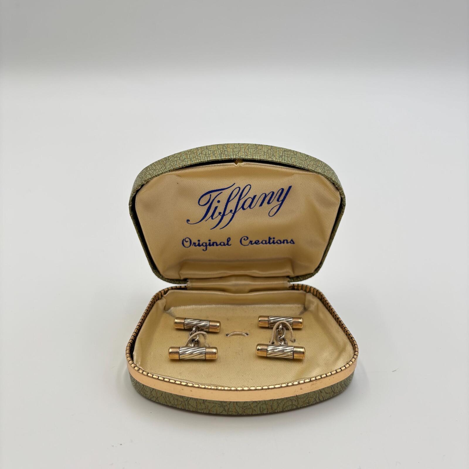 Tiffany Co. Vintage TwoTone Gold & Sterling Silver Cufflinks