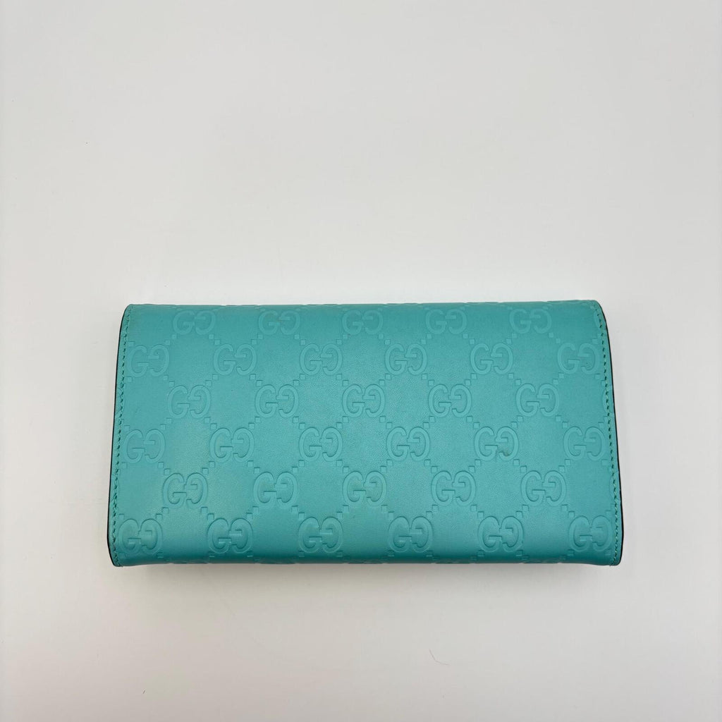 Gucci GG Embossed Continental Wallet – Turquoise
