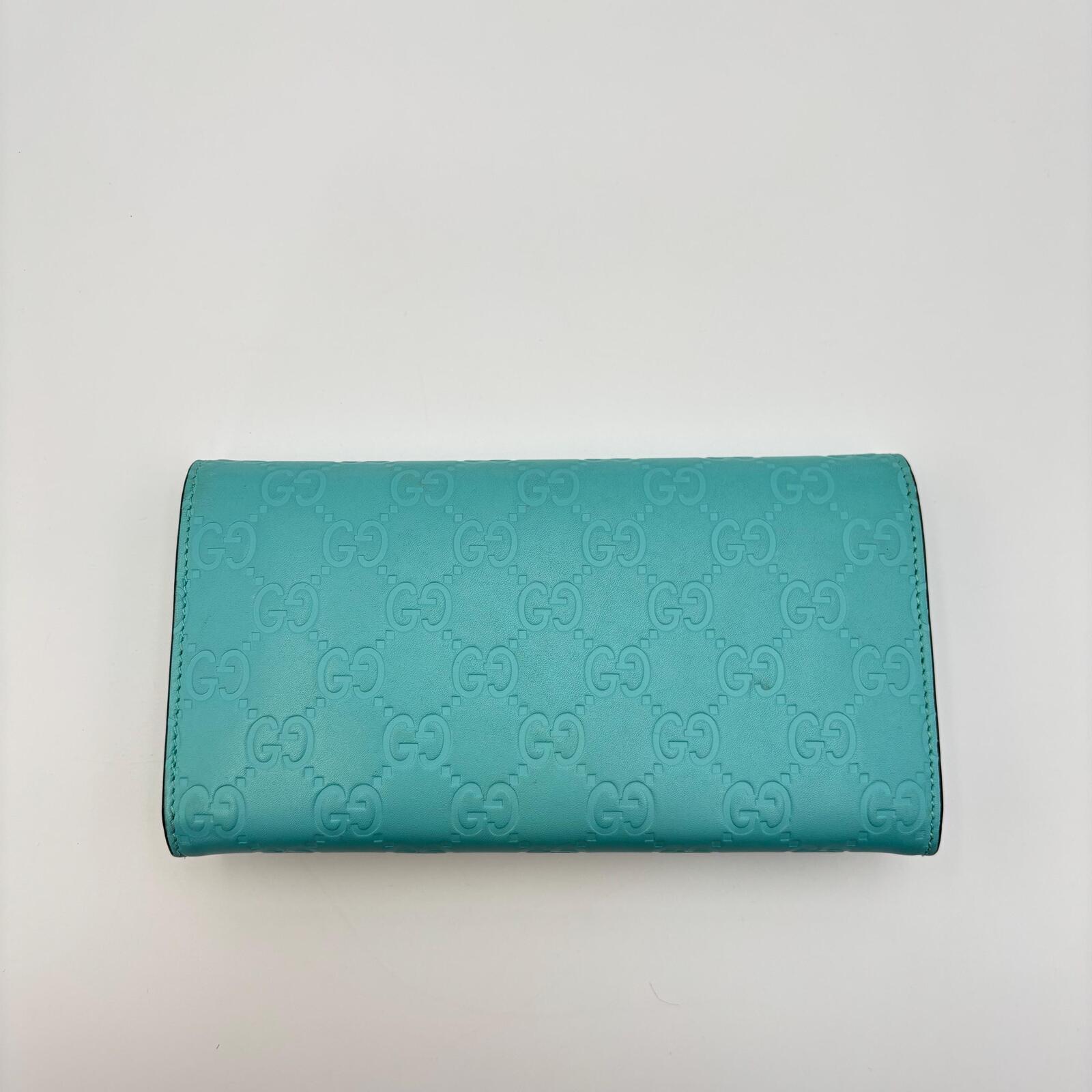 Gucci GG Embossed Continental Wallet – Turquoise