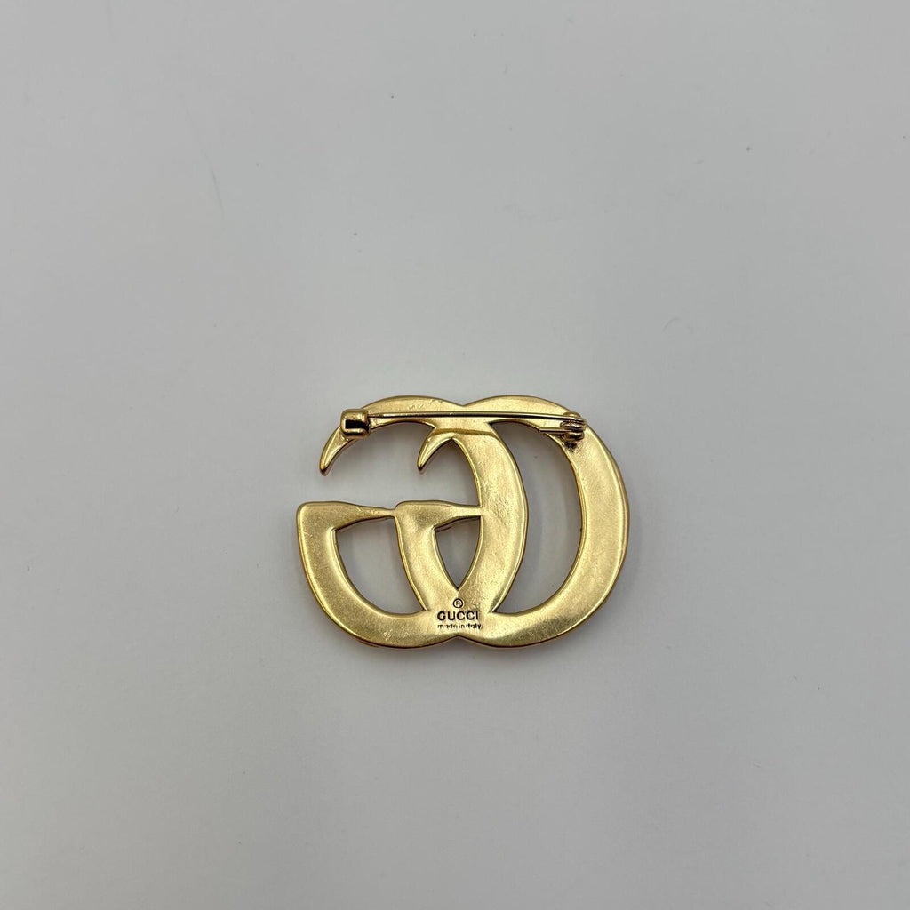 Gucci Interlocking GG Pearl-Embellished Brooch