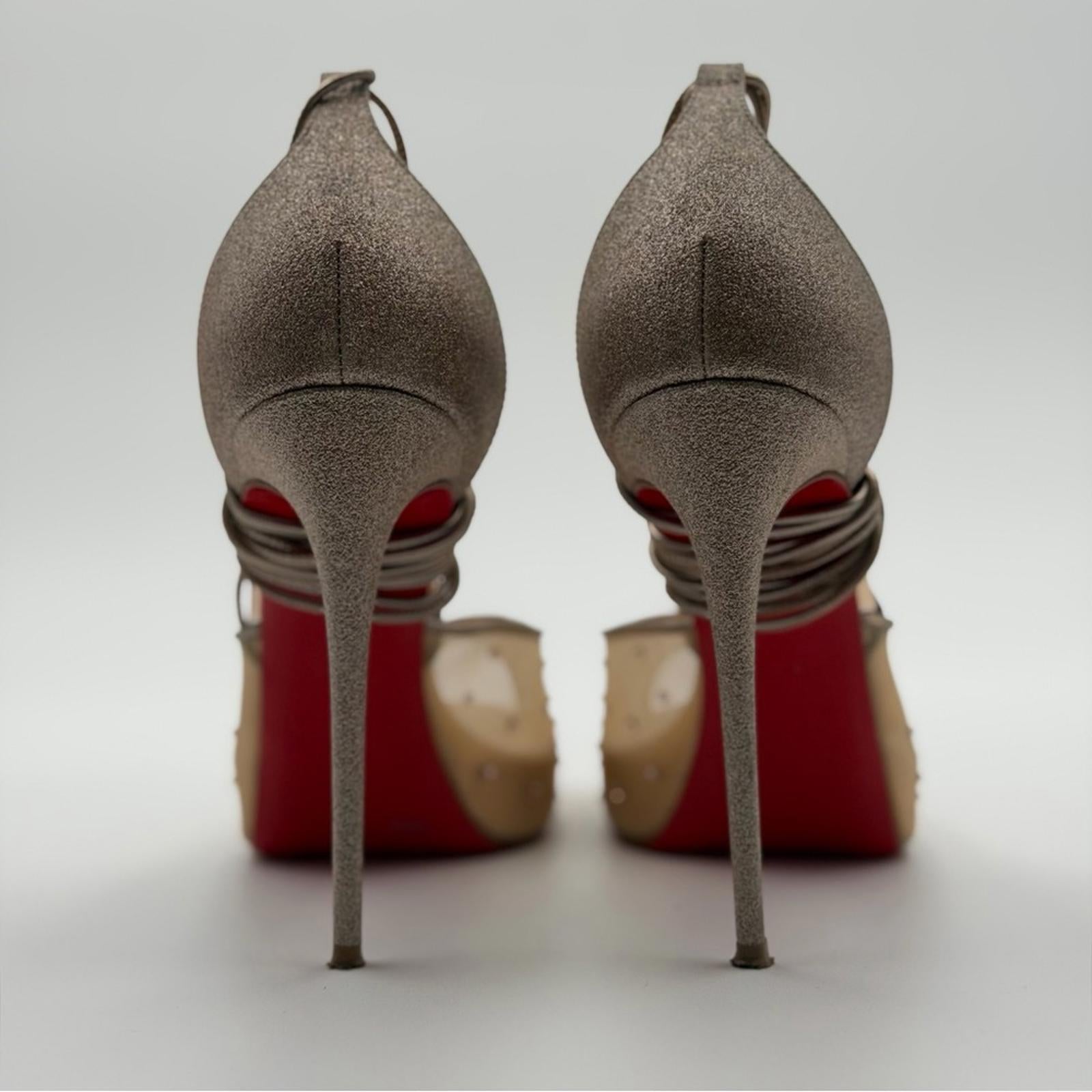 CHRISTIAN LOUBOUTIN GLITTER ACCENTS D’ORSAY HEELS