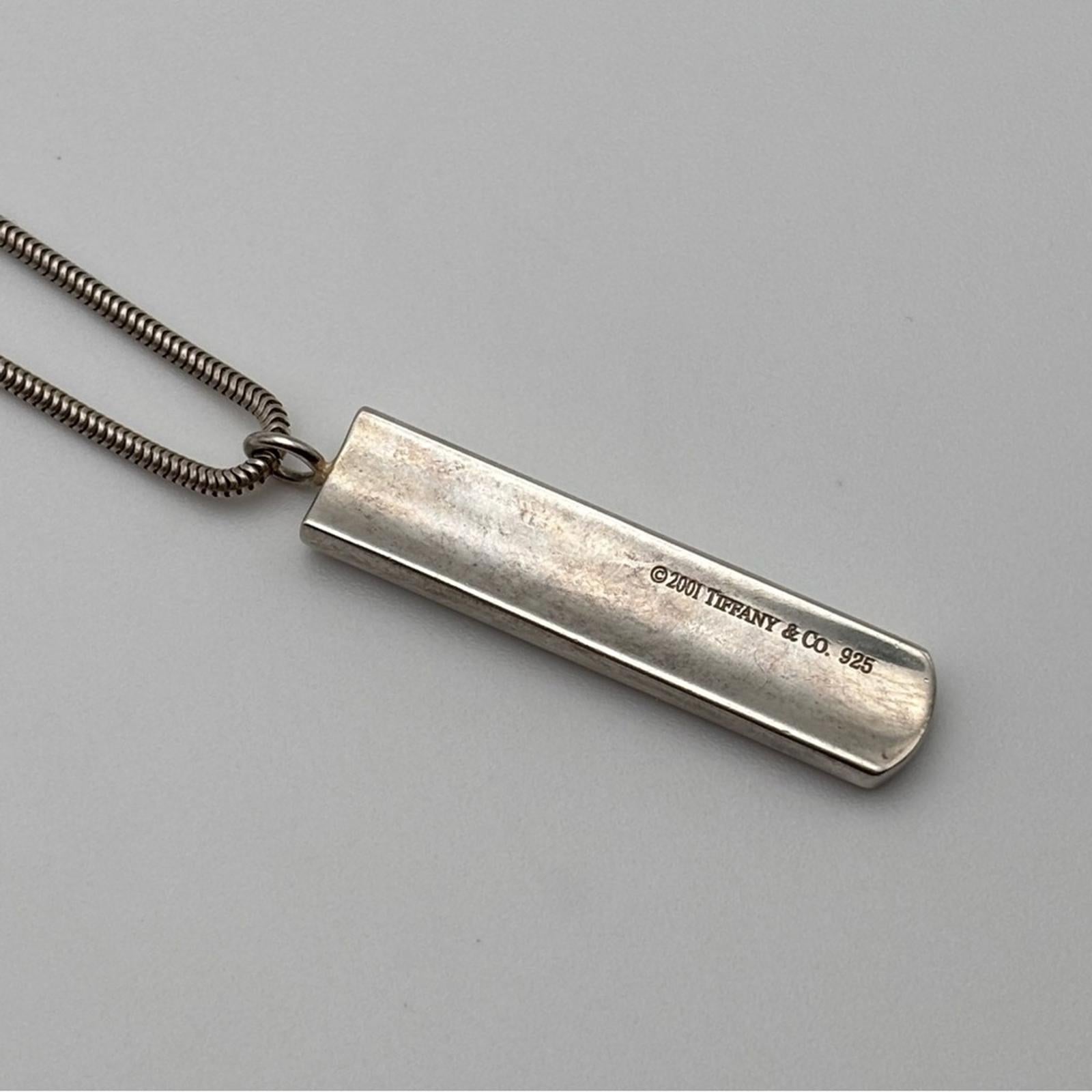 Tiffany & Co. 1837 Sterling Silver Bar Pendant Necklace