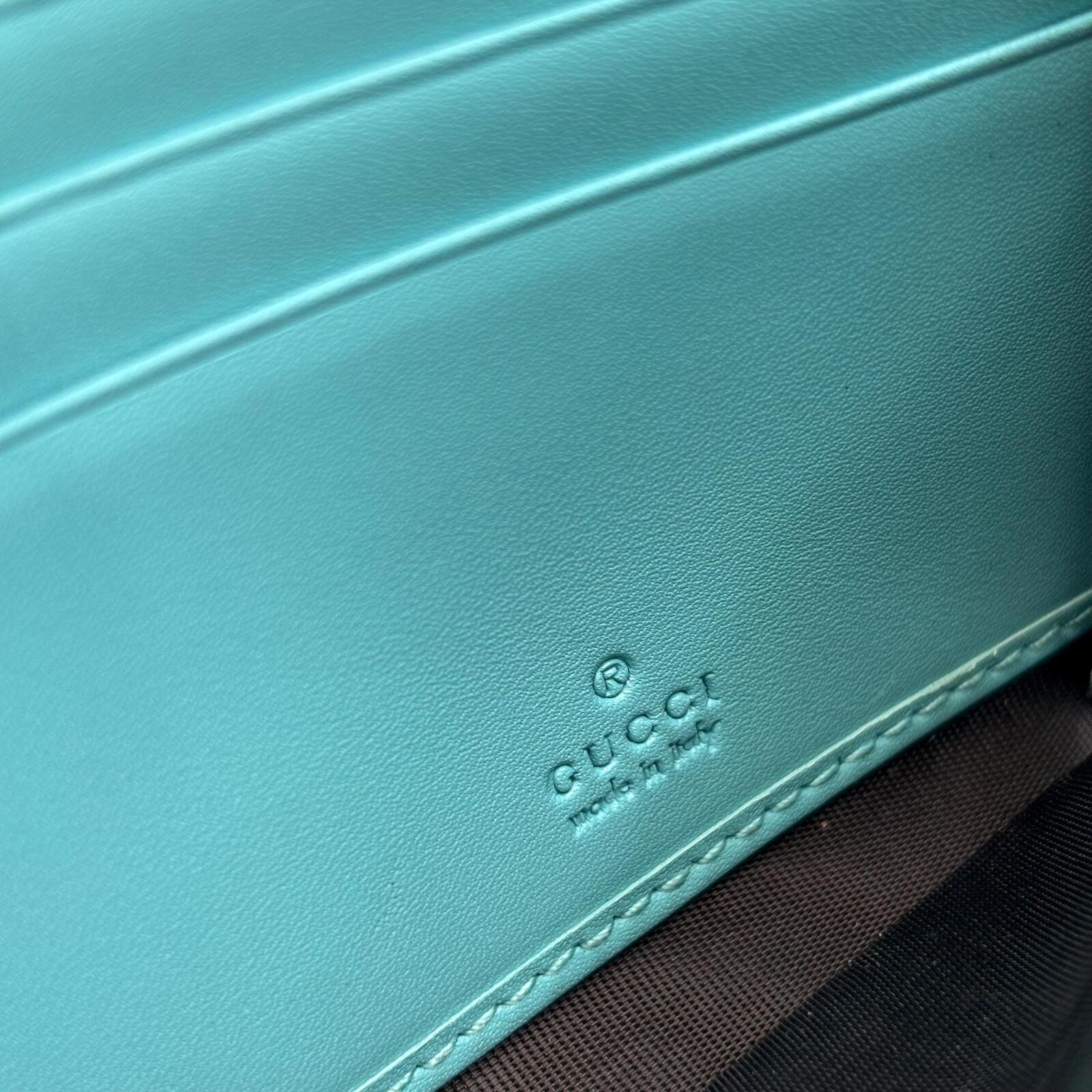 Gucci GG Embossed Continental Wallet – Turquoise