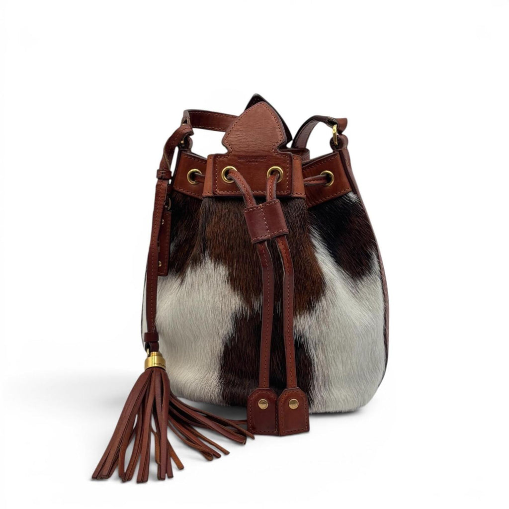 Saint Laurent Paris Emmanuelle Bucket Bag – Calf Hair Pony Hair Leather Tassel