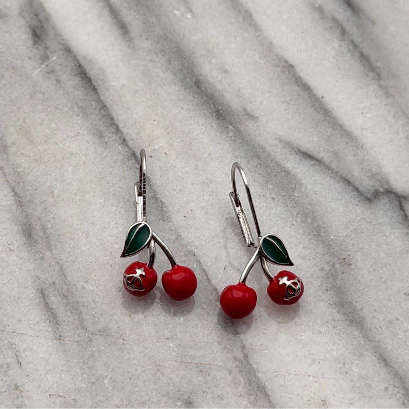Vivienne Westwood Cherry Drop Earrings – Silver Tone