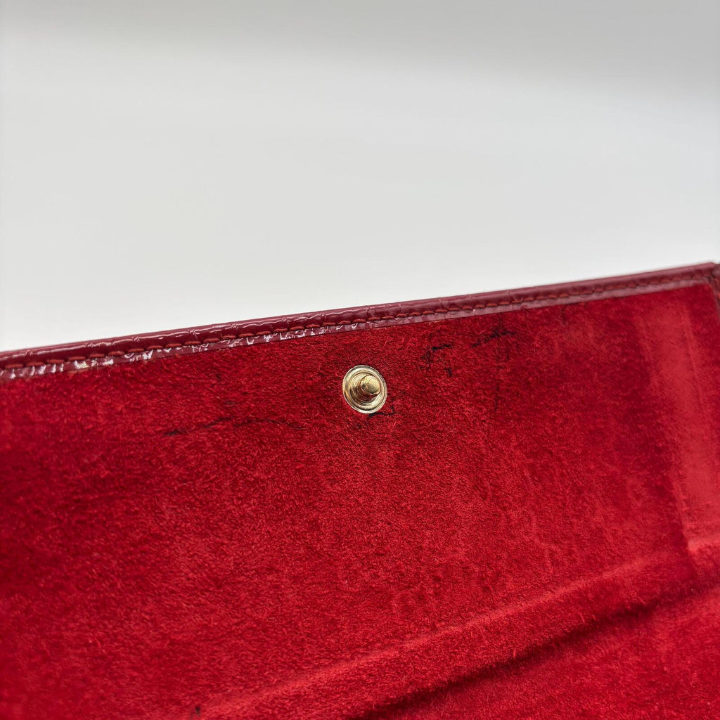 Gucci Red Micro Guccissima Patent Leather Continental Wallet