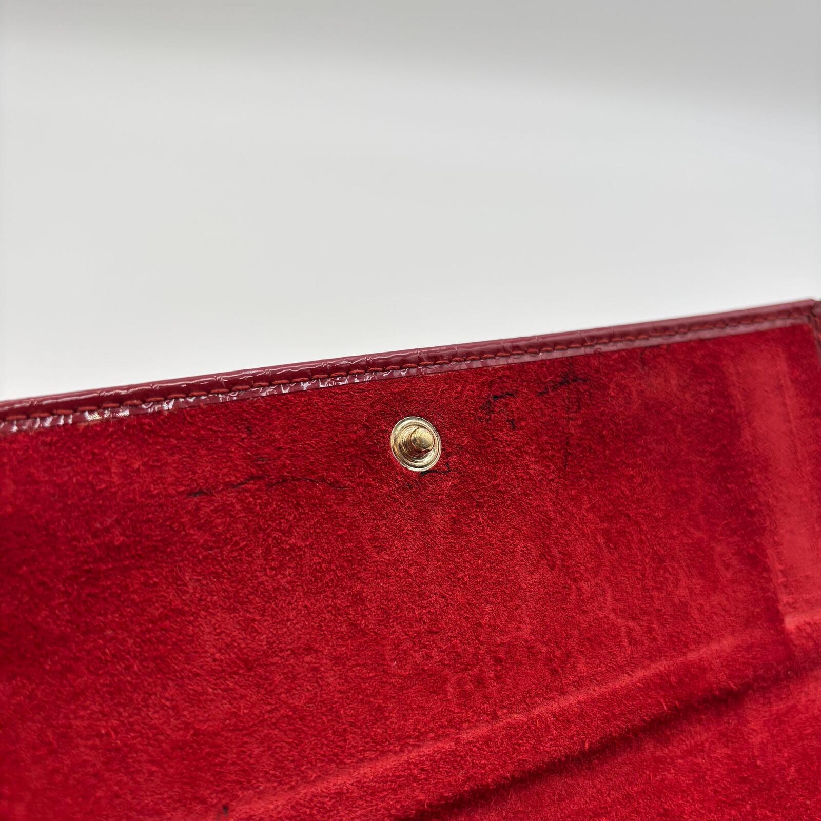 Gucci Red Micro Guccissima Patent Leather Continental Wallet