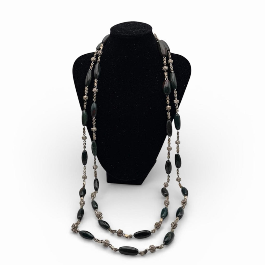 Vintage Sterling Silver Bloodstone Necklaces Set