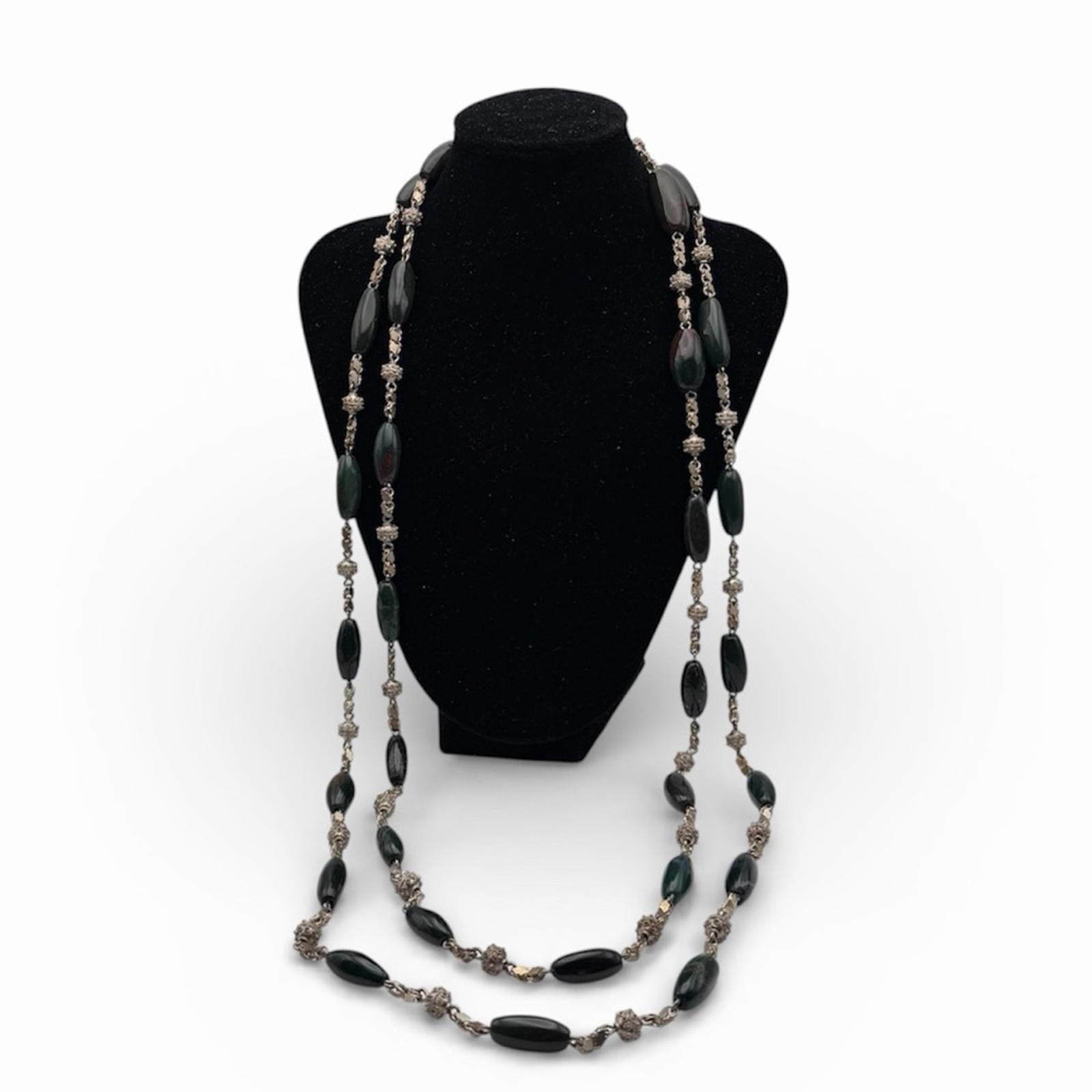 Vintage Sterling Silver Bloodstone Necklaces Set