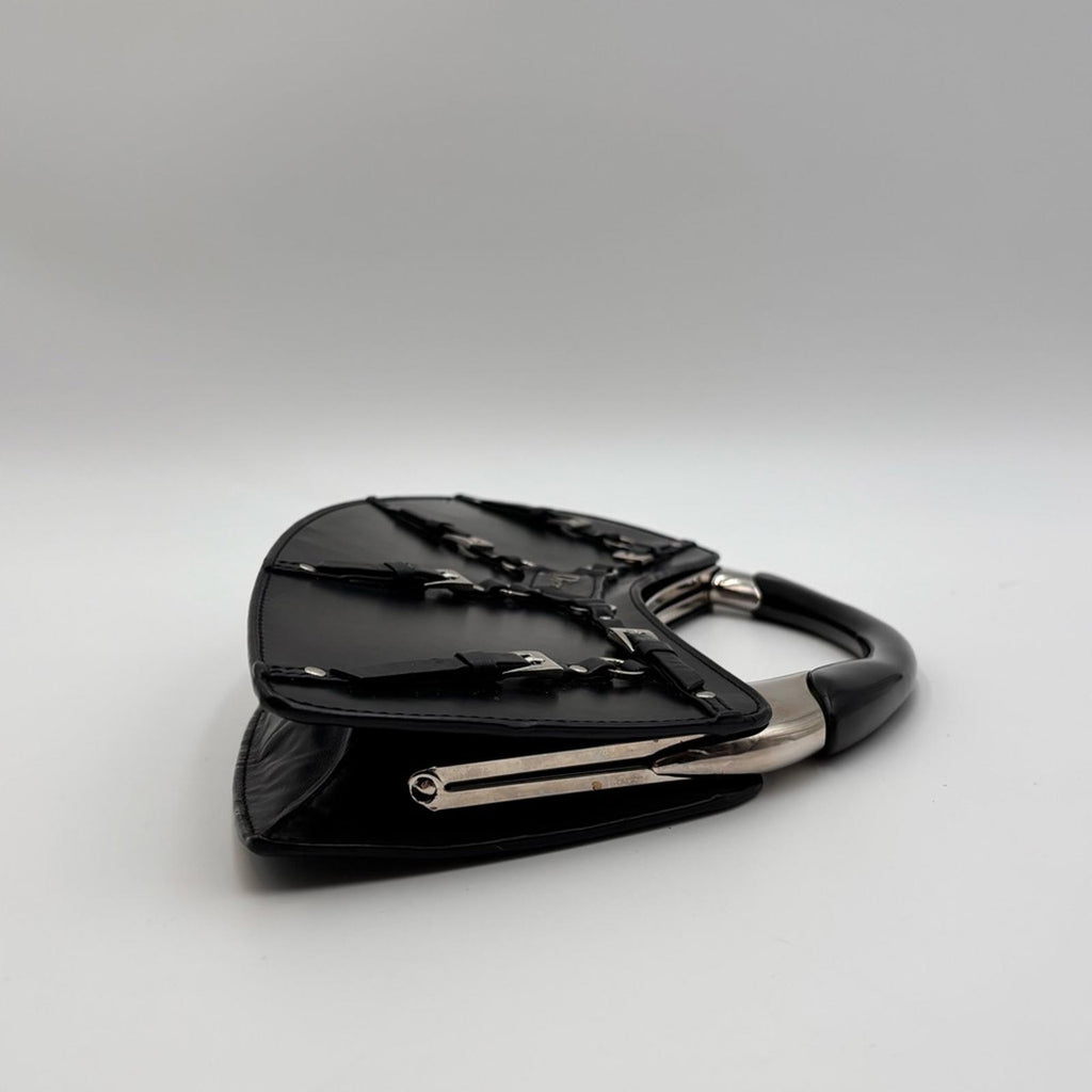 Christian Dior Black Bondage Handbag By John Galliano 2000