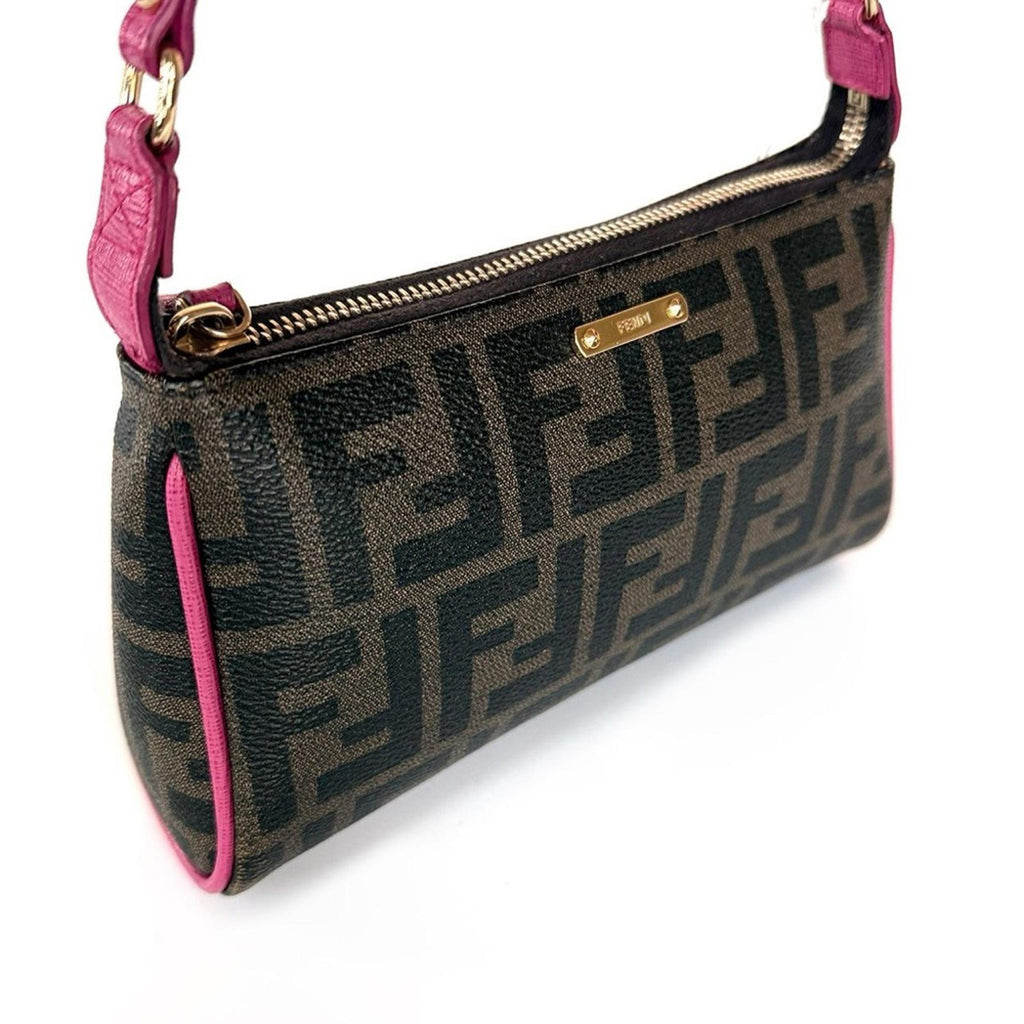Fendi Black and Pink Leather Crossbody Bag