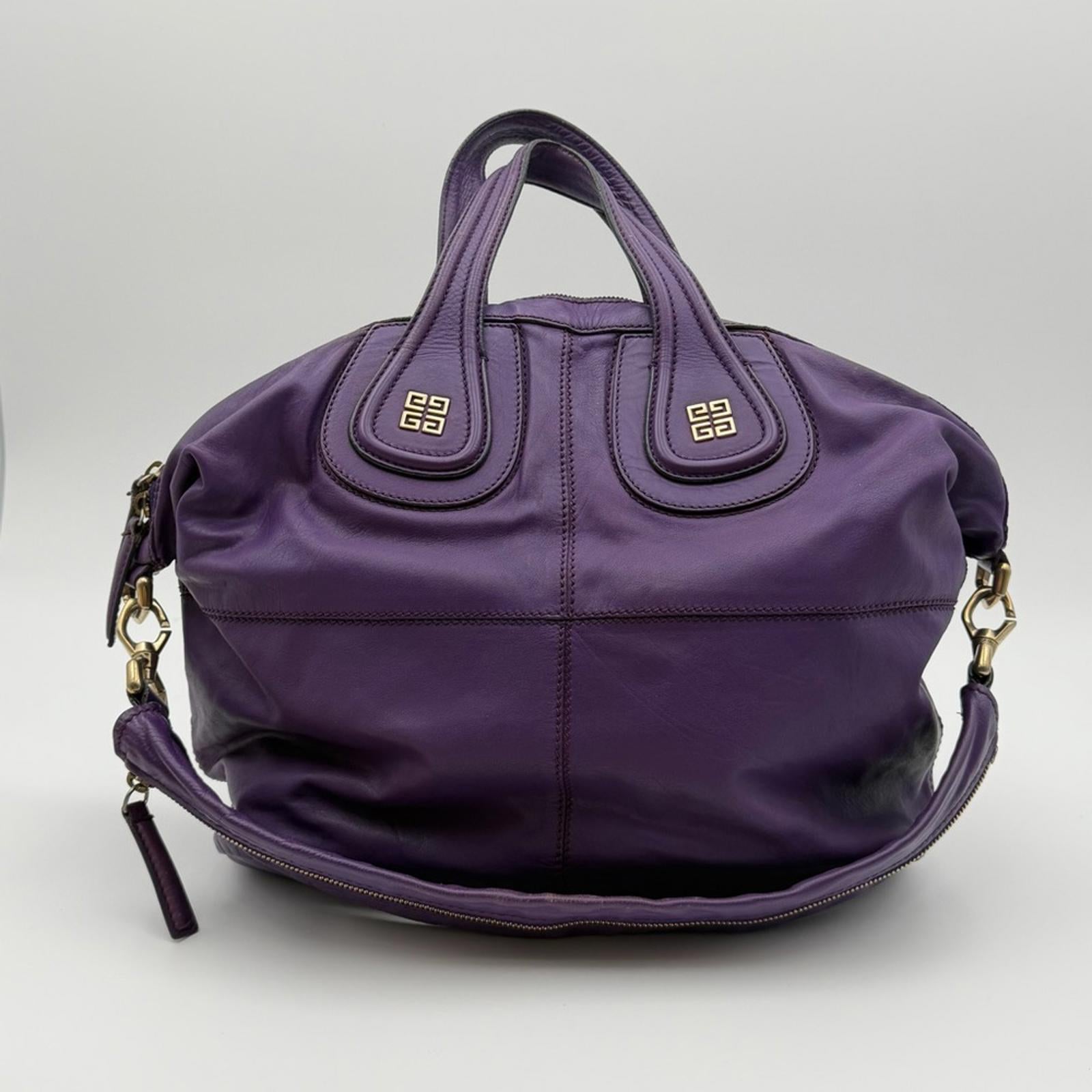 Givenchy Nightingale Leather Satchel Bag – Purple