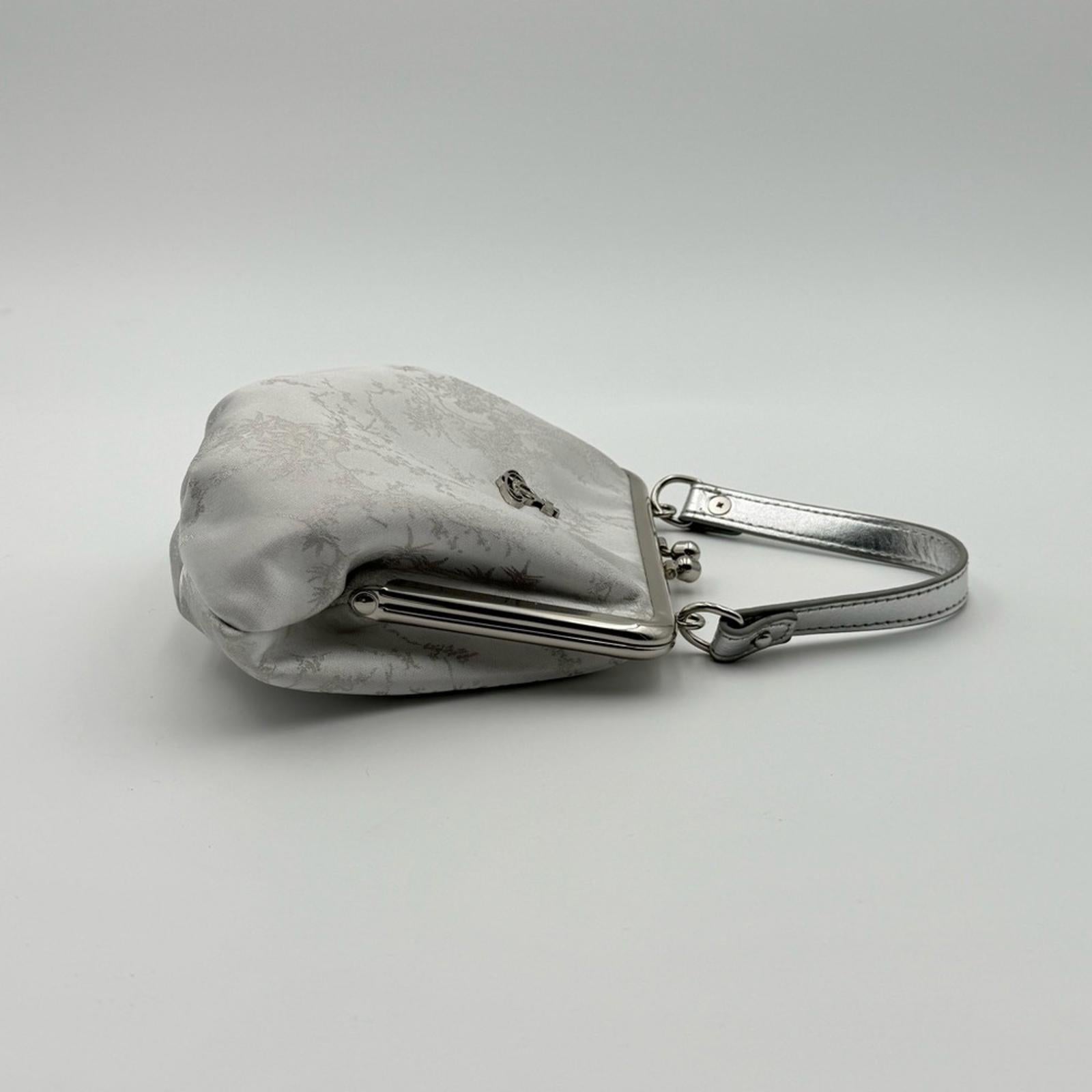 Vivienne Westwood Granny Frame Satin Purse Silver