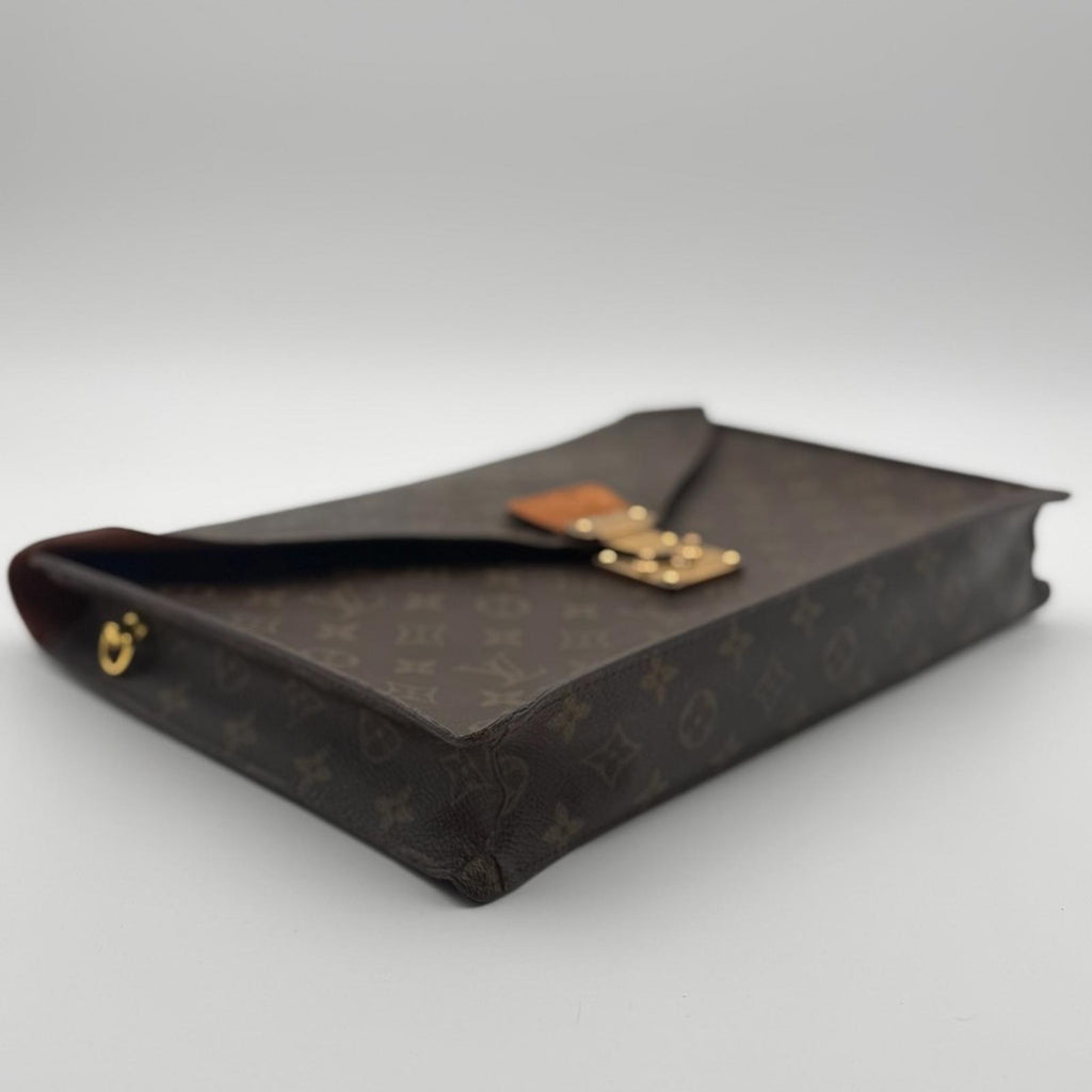 Louis Vuitton Monogram Pouch Clutch With Strap – Brown