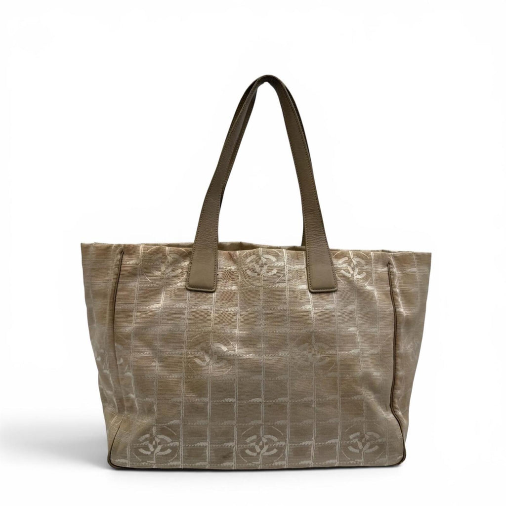 Chanel Beige New Travel Line Nylon Jacquard Tote