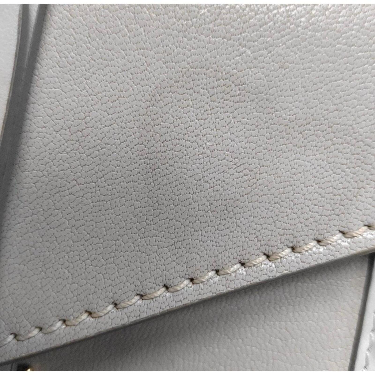 Chloé Aby Mini Chain Leather Shoulder Bag Grey Gold Hardware