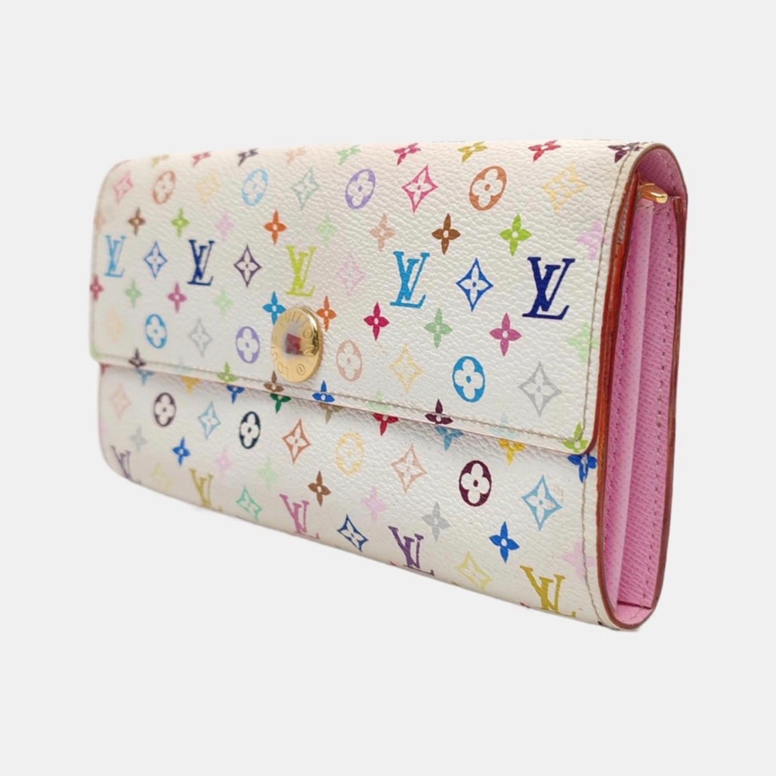 Louis Vuitton White Multicolor Monogram Sarah Wallet