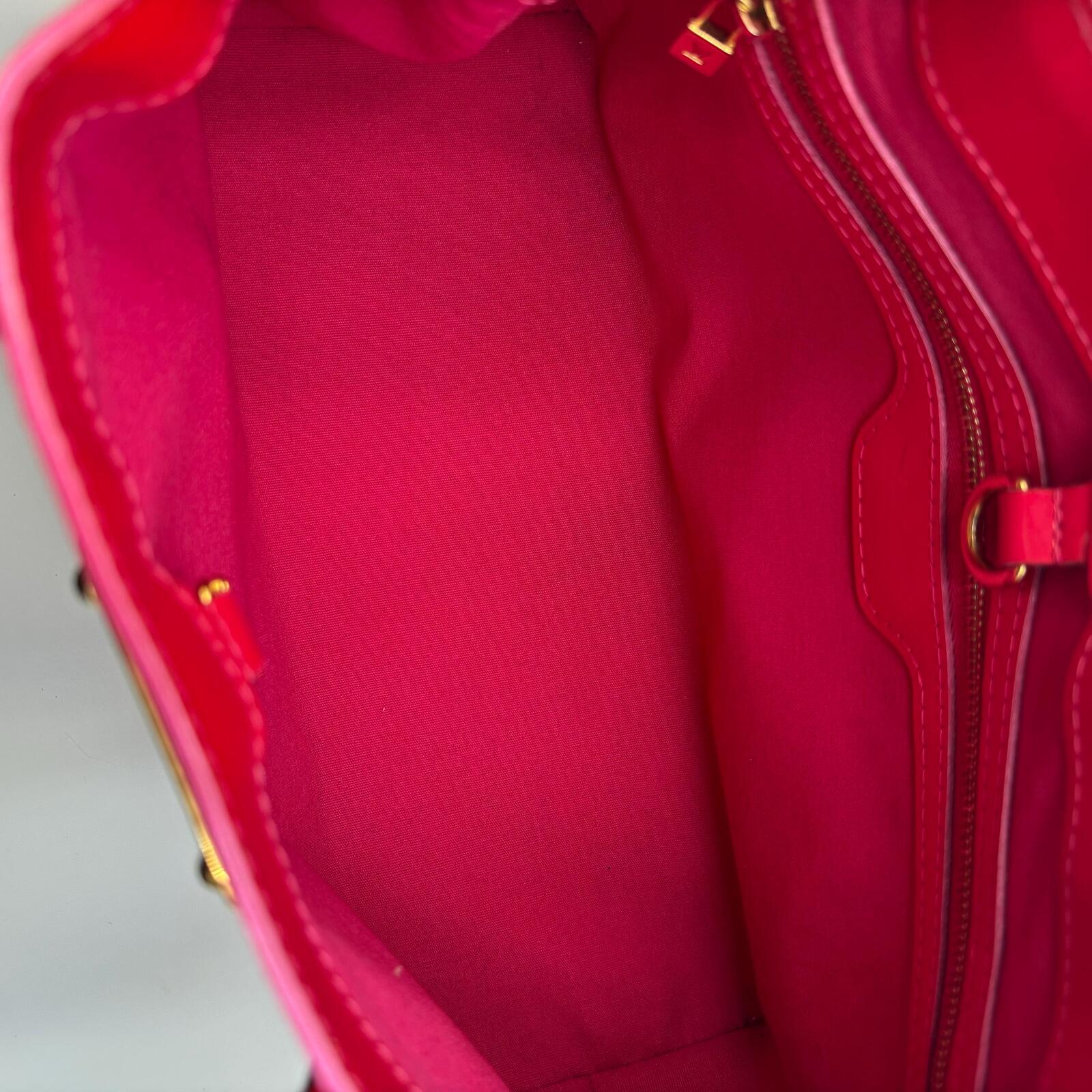 Louis Vuitton Monogram Vernis Wilshire Boulevard Tote PM Hot Pink Patent Leather