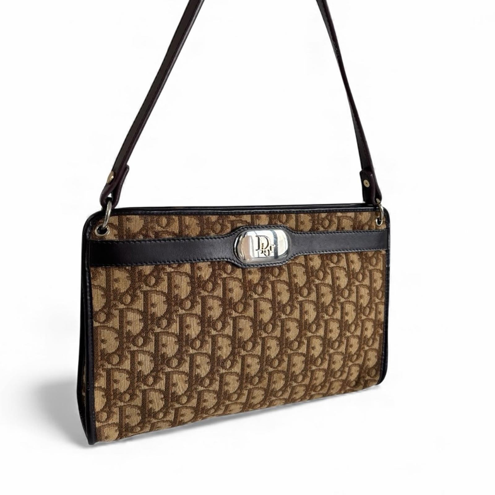 CHRISTIAN DIOR TROTTER CANVAS SHOULDER BAG