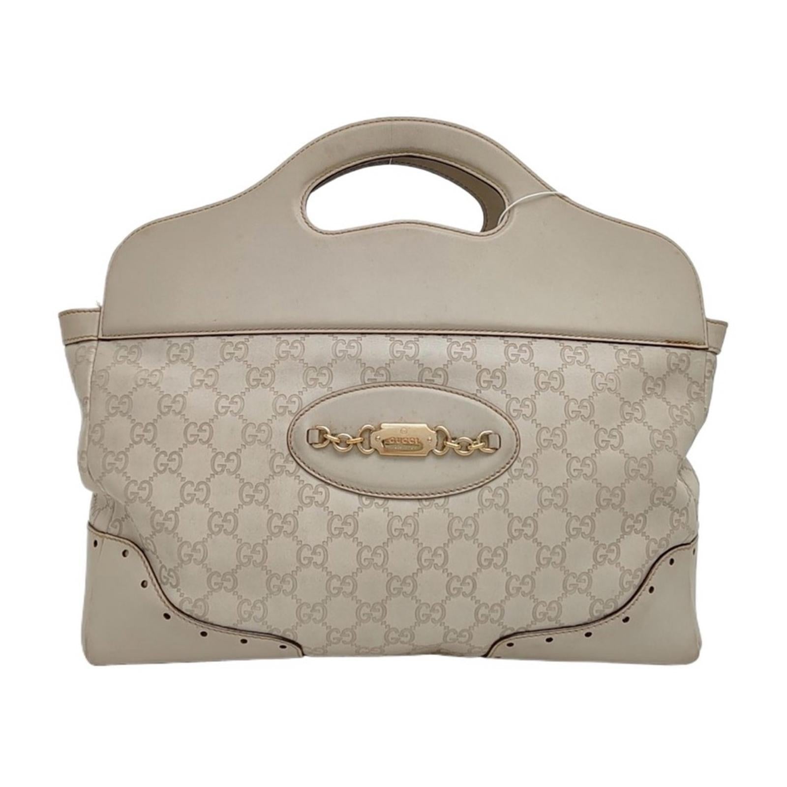 Gucci White Guccissima Punch Tote Bag