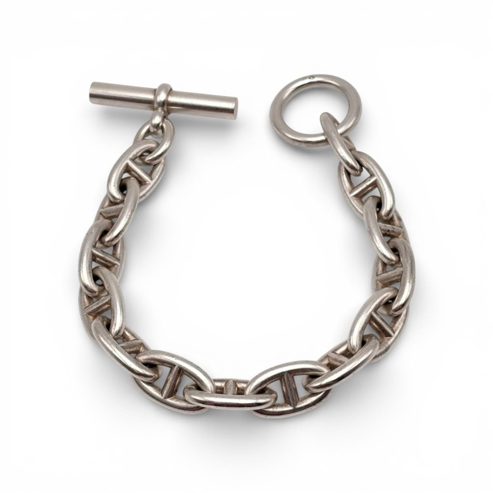 Hermès Chaine D’Ancre GM Sterling Silver Toggle Bracelet 925