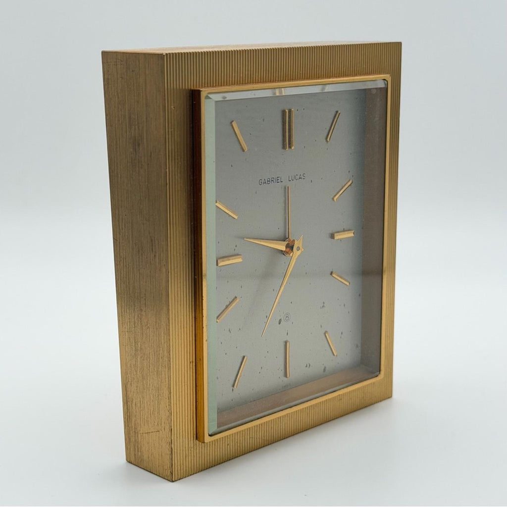 Gabriel Lucas Brass Desk Clock — Swiss Made