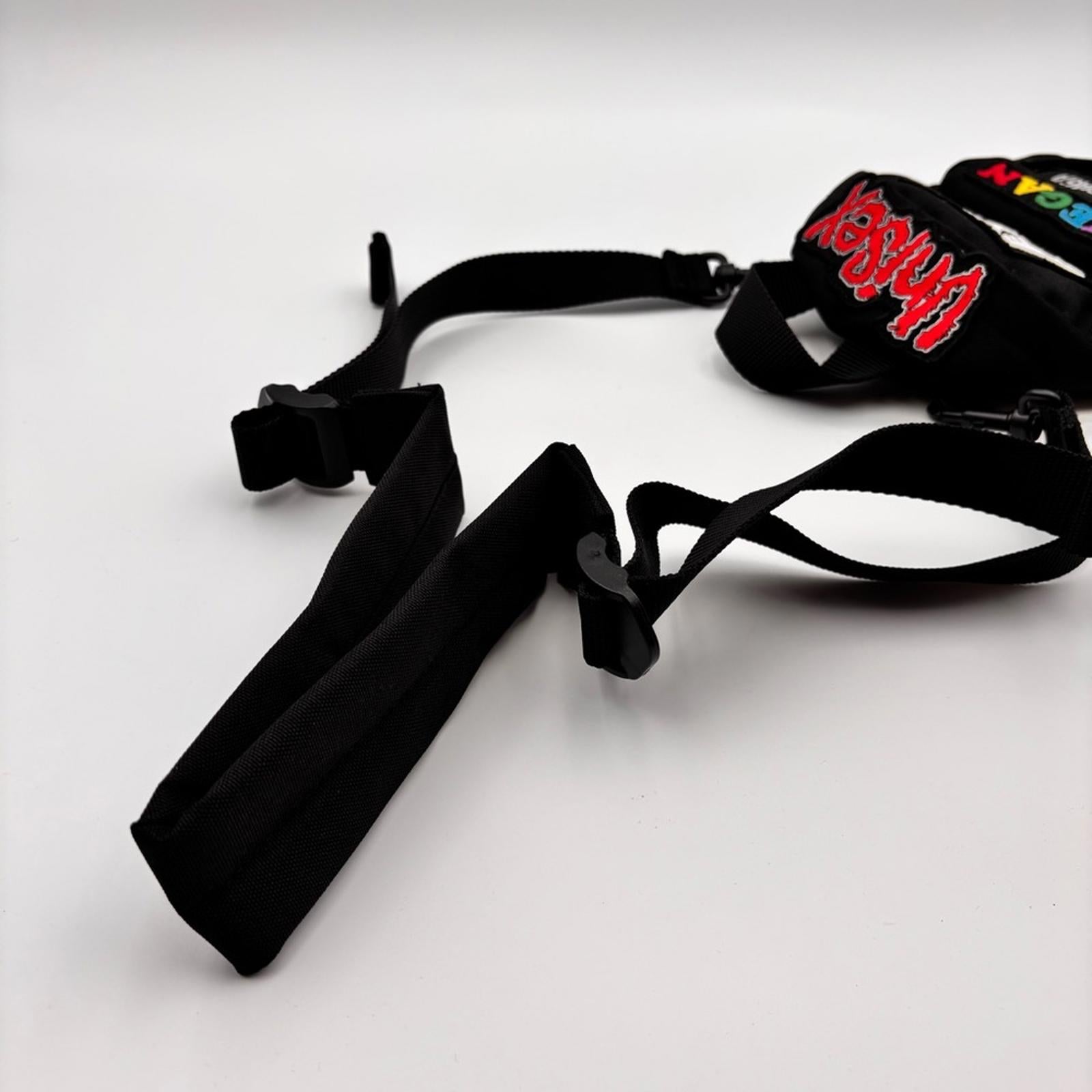 Balenciaga Mini Explorer Backpack Crossbody Black Nylon Patches