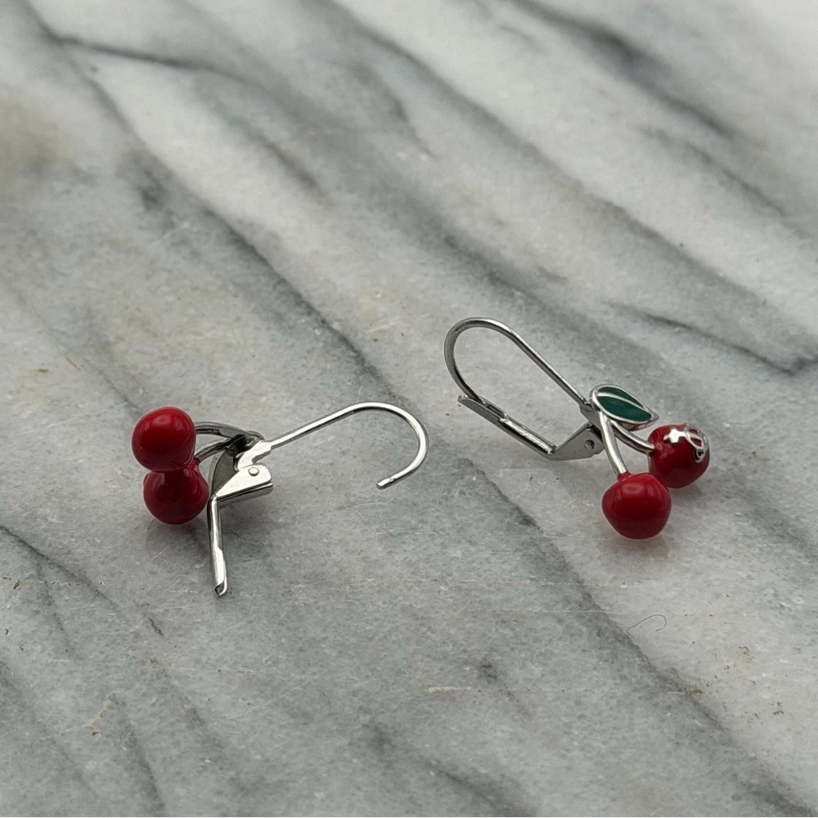 Vivienne Westwood Cherry Drop Earrings – Silver Tone