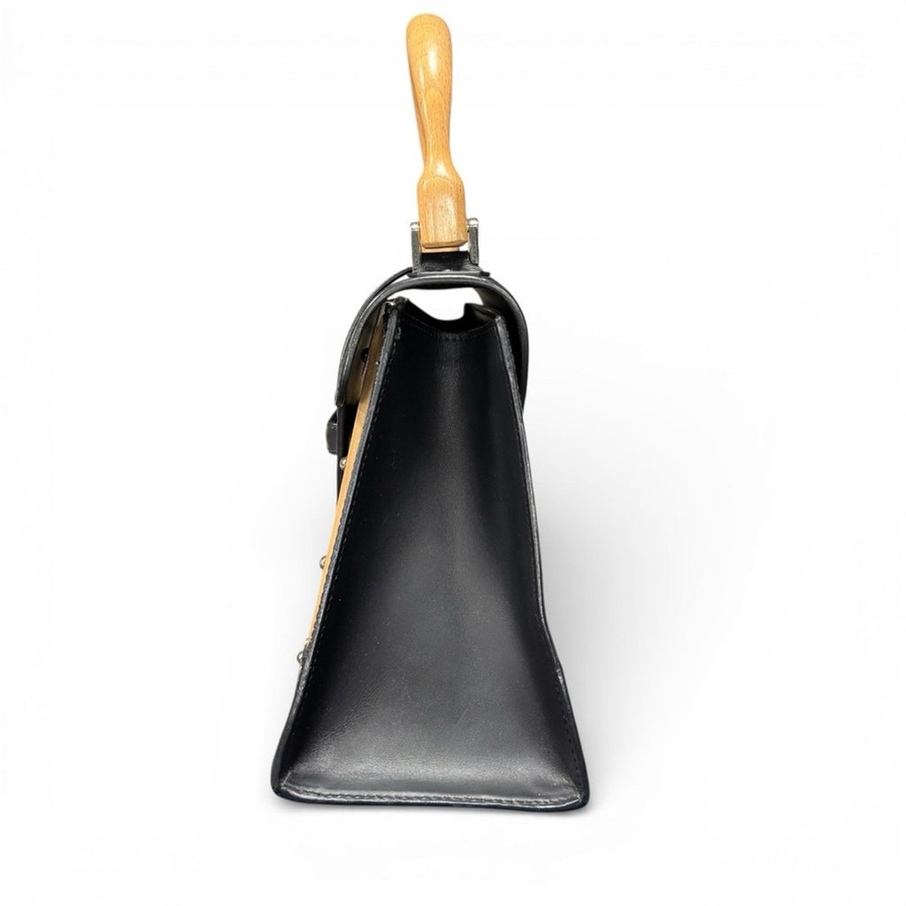 Goyard Black Chevron Print Coated Canvas And Leather Saigon PM Top Handle Bag