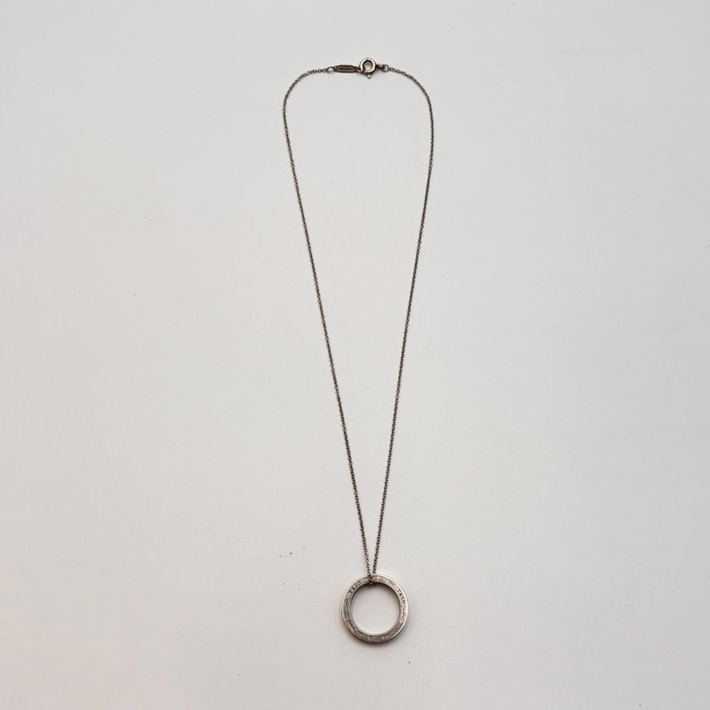 Tiffany & Co Sterling Silver Circle Pendant Necklace 925 Minimalist