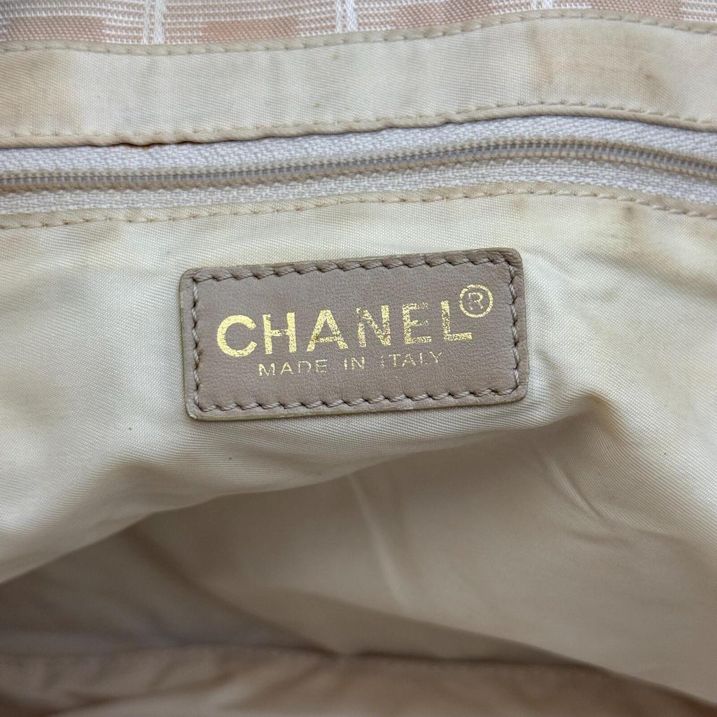 Chanel Beige New Travel Line Nylon Jacquard Tote