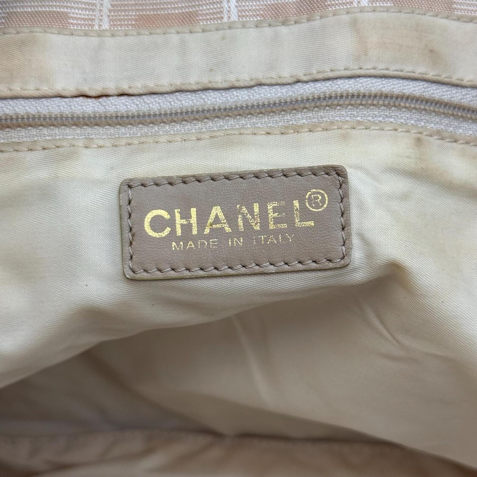 Chanel Beige New Travel Line Nylon Jacquard Tote