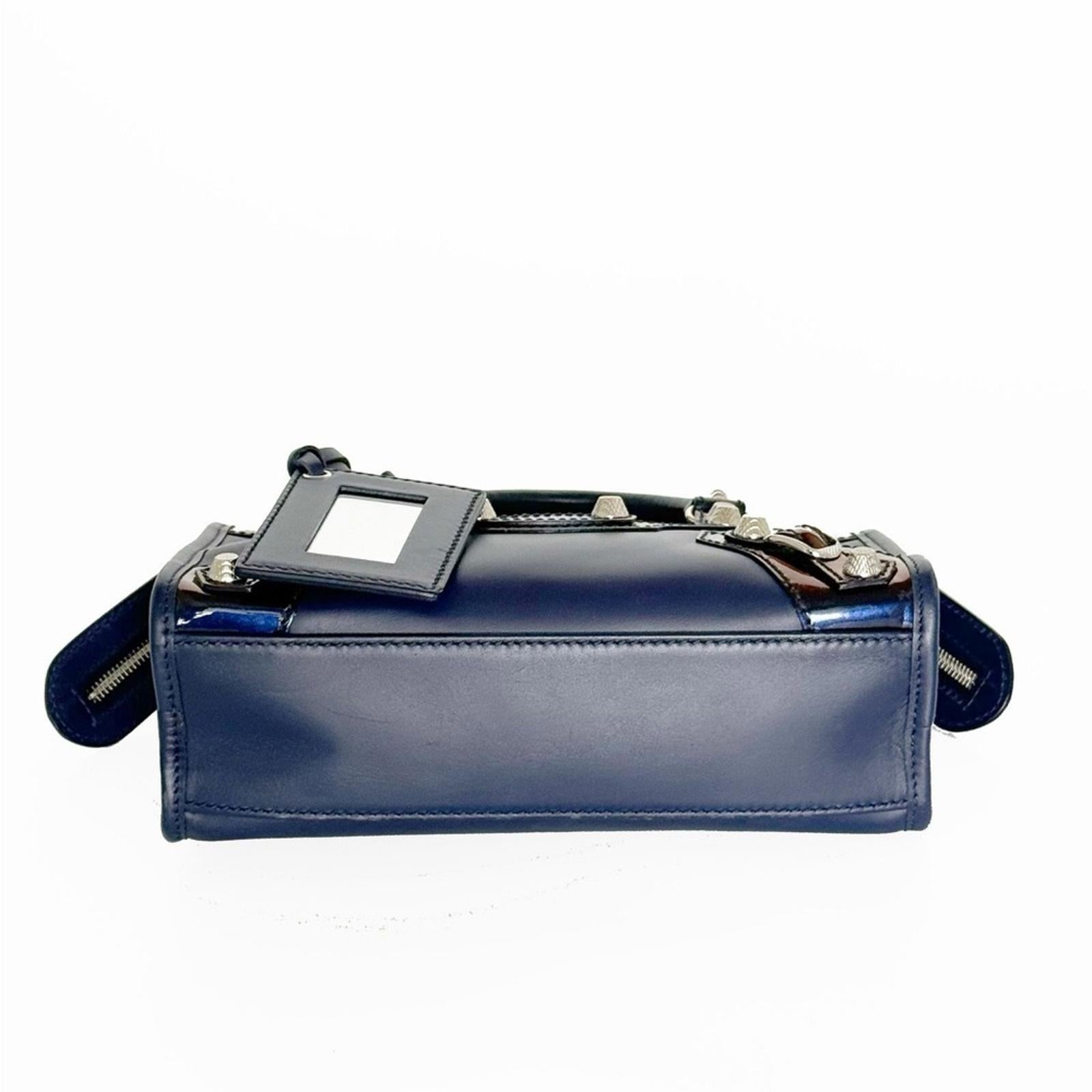 Balenciaga Matte Motocross Giant 12 Mini City Bag Indigo Blue