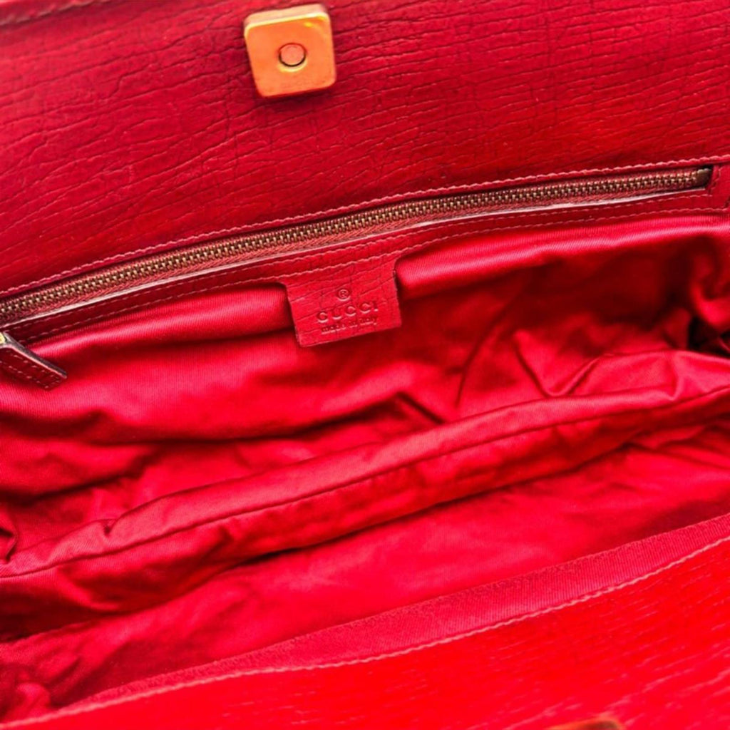 Gucci Red GG Canvas Horsebit Shoulder Bag