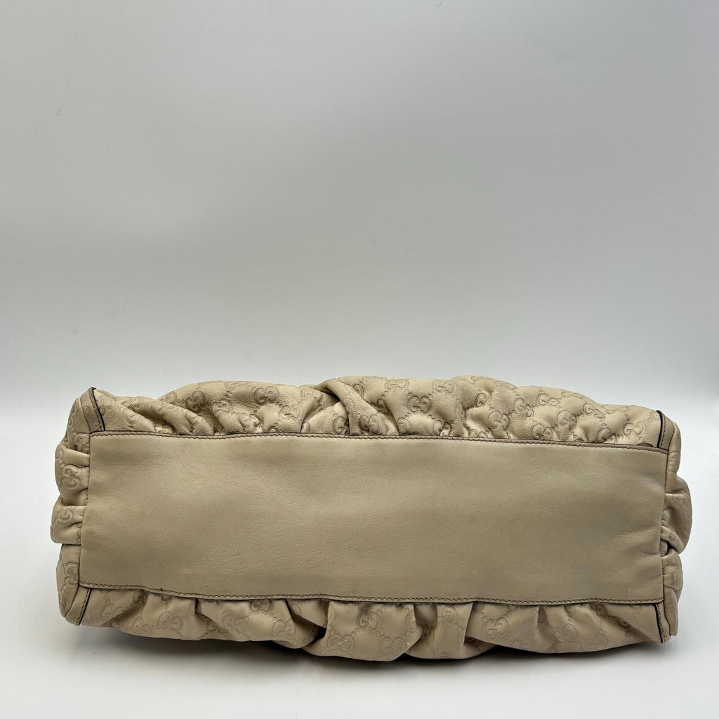 Gucci Guccissima D-Ring Hobo Bag – Ivory Leather With Detachable Strap