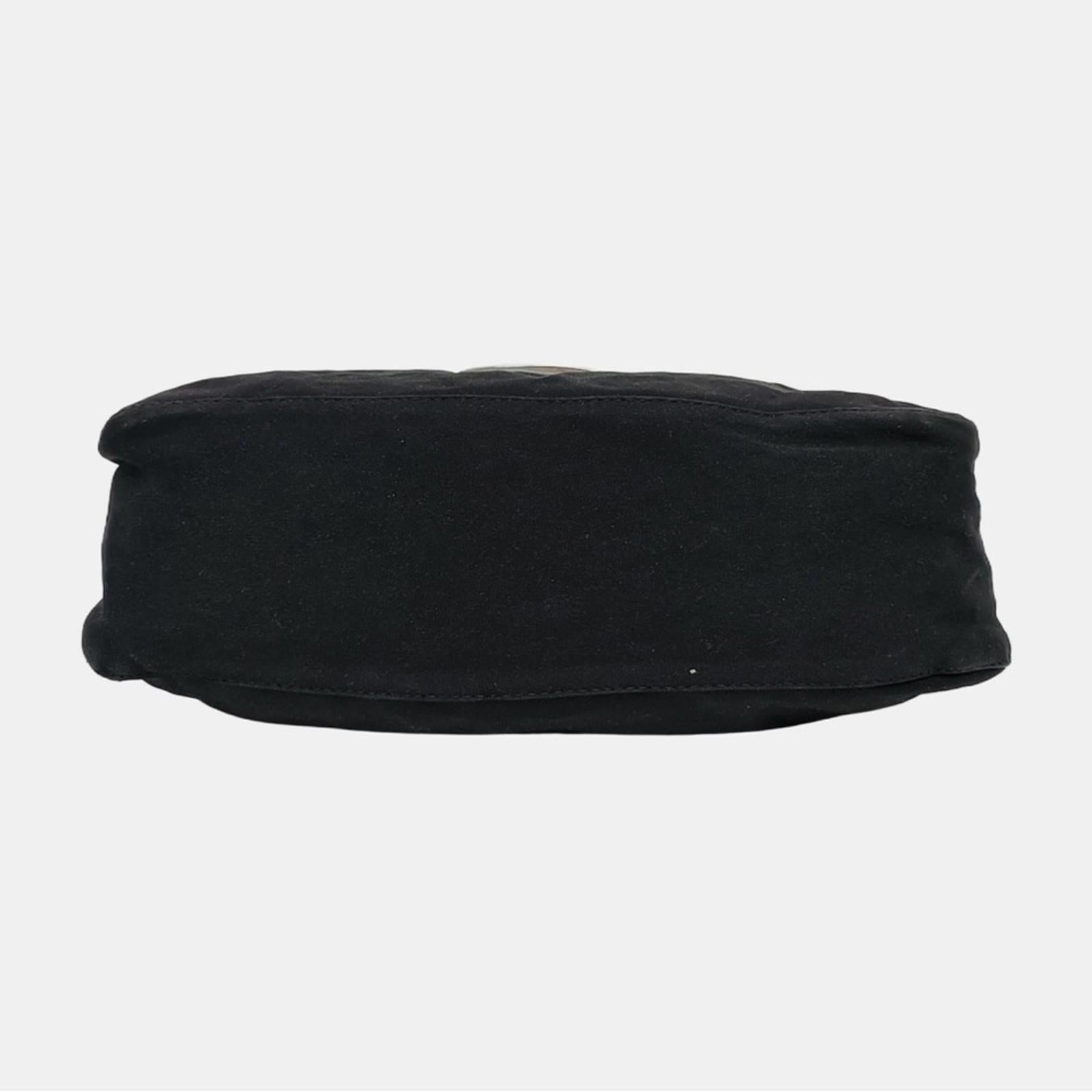 Fendi Neoprene Baguette Shoulder Bag Black Vintage