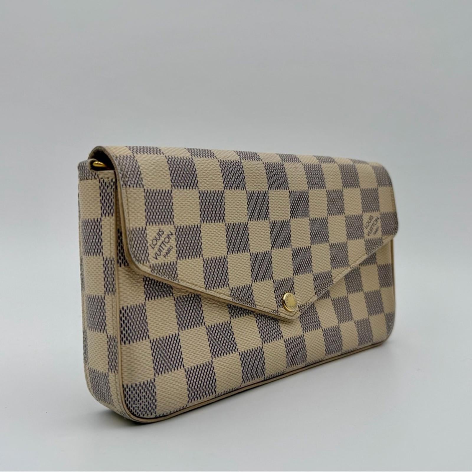LOUIS VUITTON DAMIER AZUR FELICIE POCHETTE WALLET / CROSSBODY