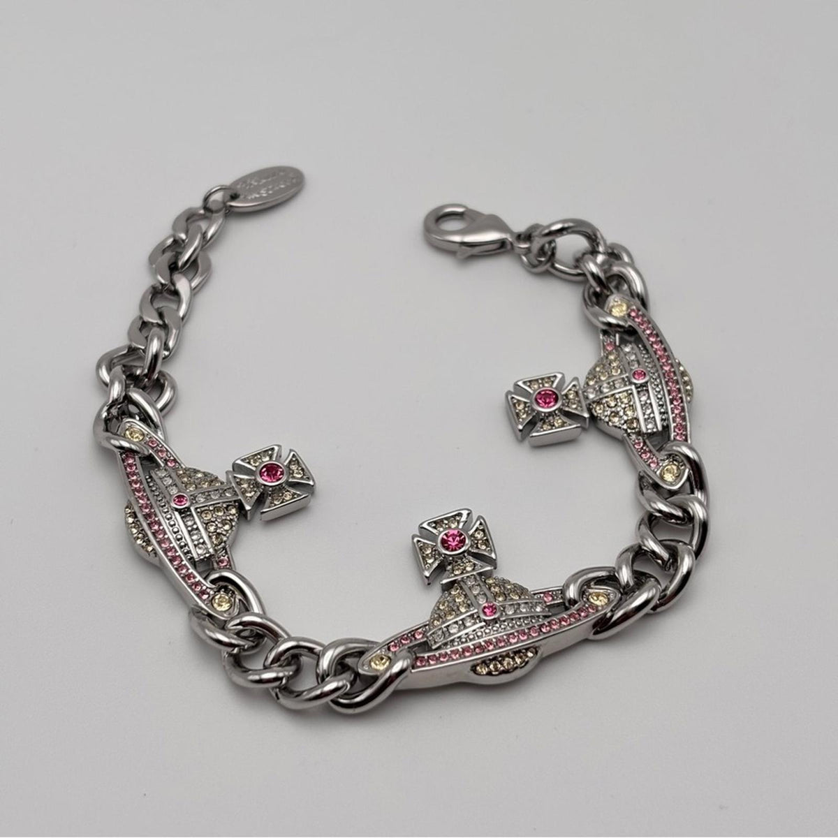 Vivienne Westwood Kika Saturn Orb Crystal Chain Bracelet