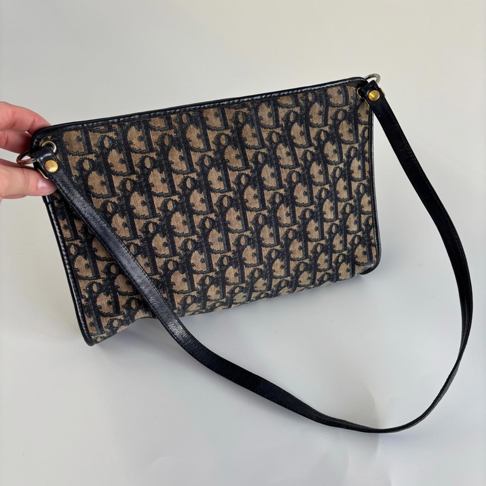 CHRISTIAN DIOR TROTTER CANVAS SHOULDER BAG