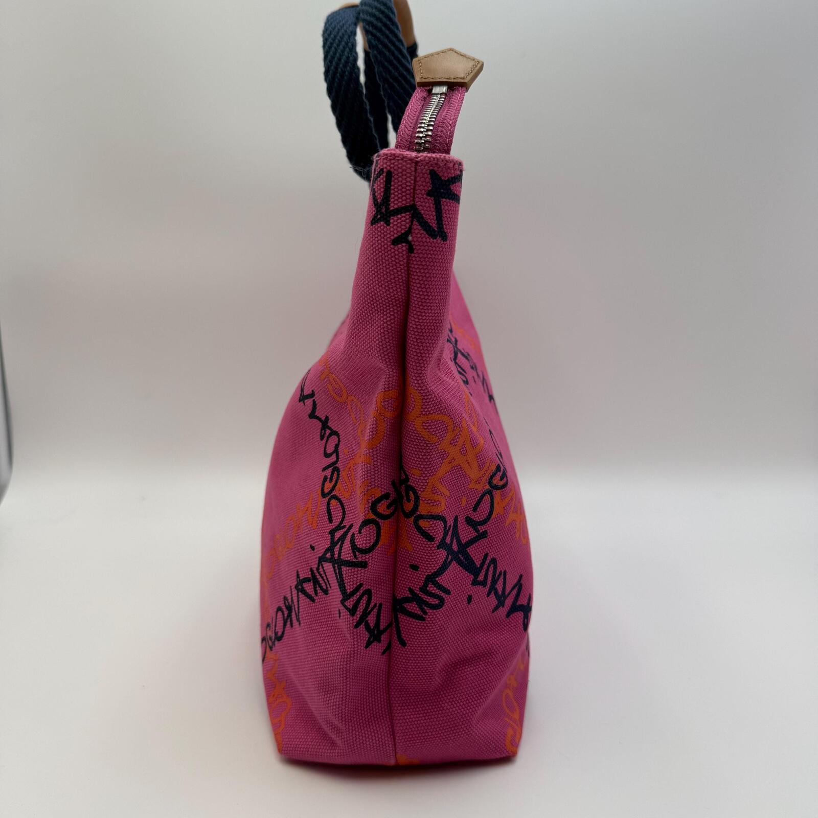 Vivienne Westwood Anglomania Pink Graffiti Canvas Tote Bag