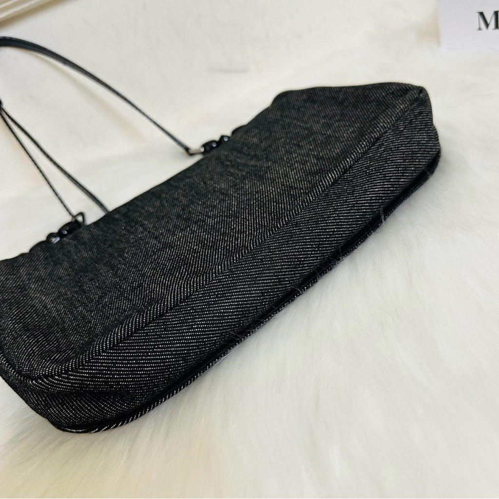 Christian Dior Malice Black Denim Shoulder Bag