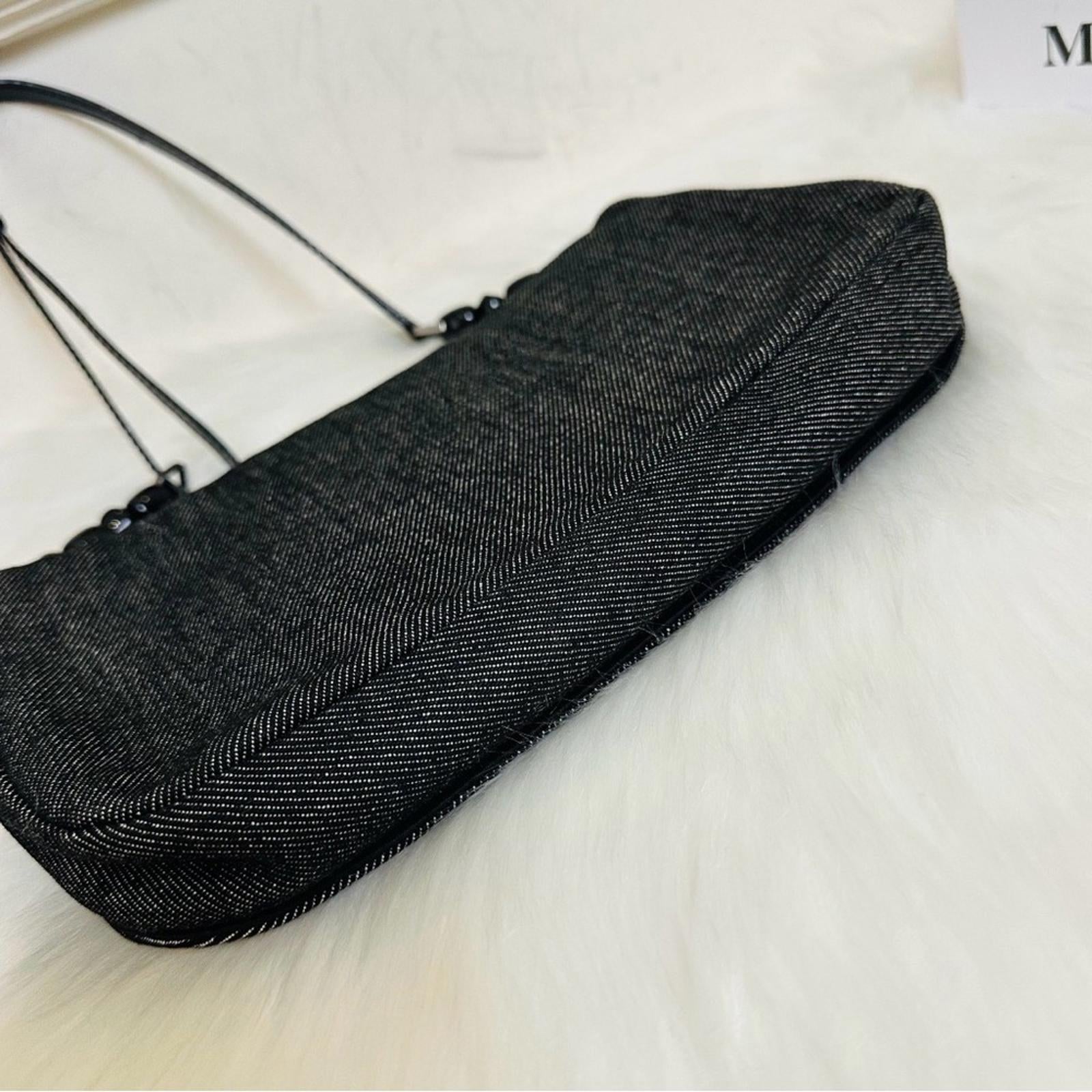 Christian Dior Malice Black Denim Shoulder Bag