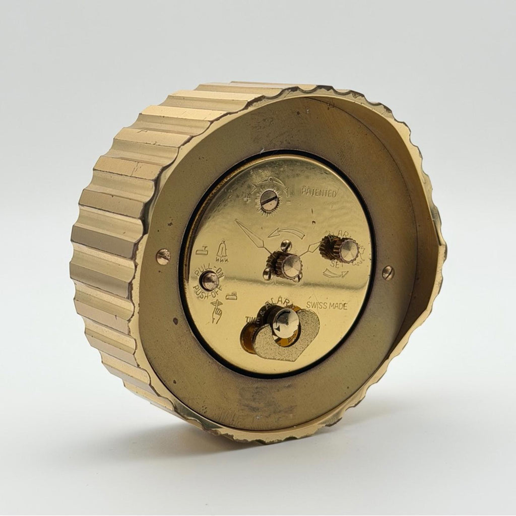 Dunhill Swiss Made Desk Clock – Gold Tone – Vintage