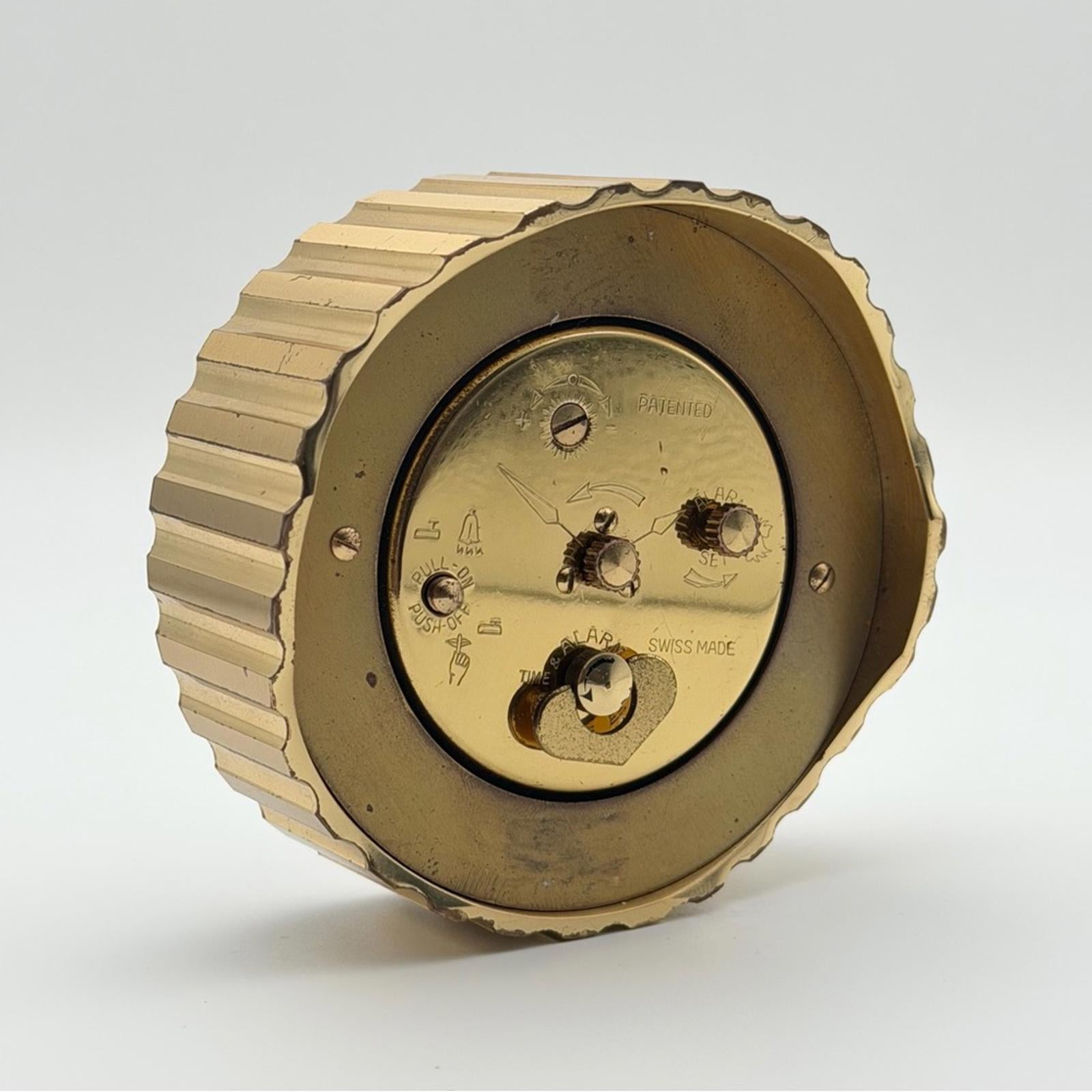 Dunhill Swiss Made Desk Clock – Gold Tone – Vintage