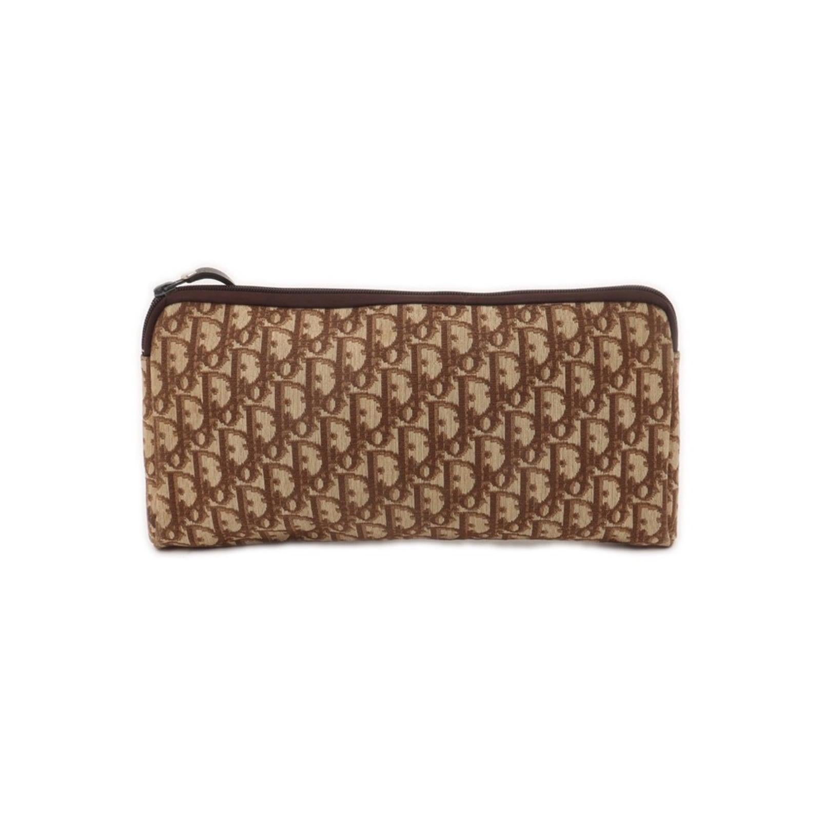 Vintage Christian Dior Trotter Monogram Zip Pouch / Clutch